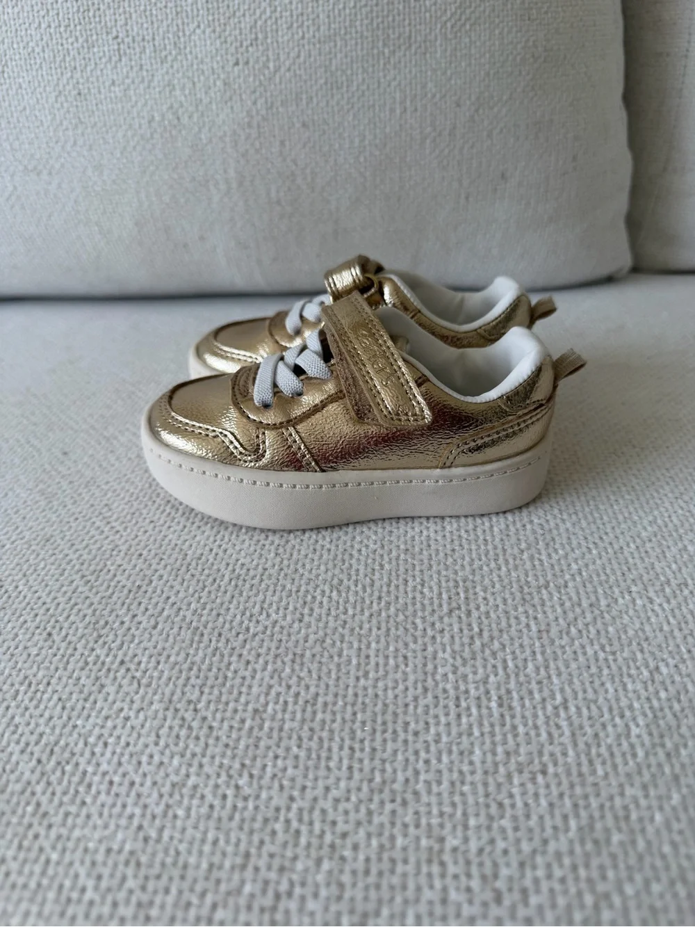 Carter's Metallic Gold Velcro Sneakers